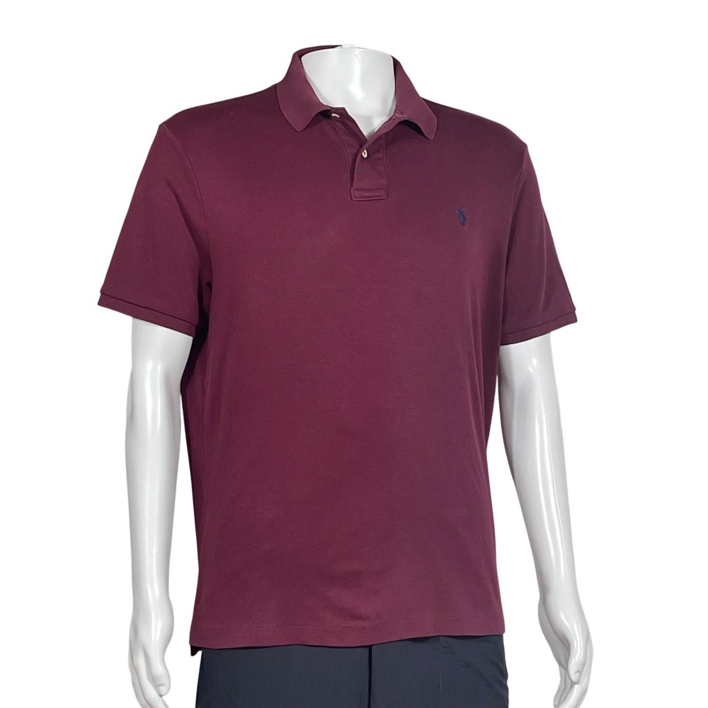 Polo Ralph Lauren L Wine Short Sleeve Polo Shirt Embroidered Pony Classic Fit